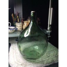 Antique Green Demijean Bottle from Northern France with Cork    263849584898